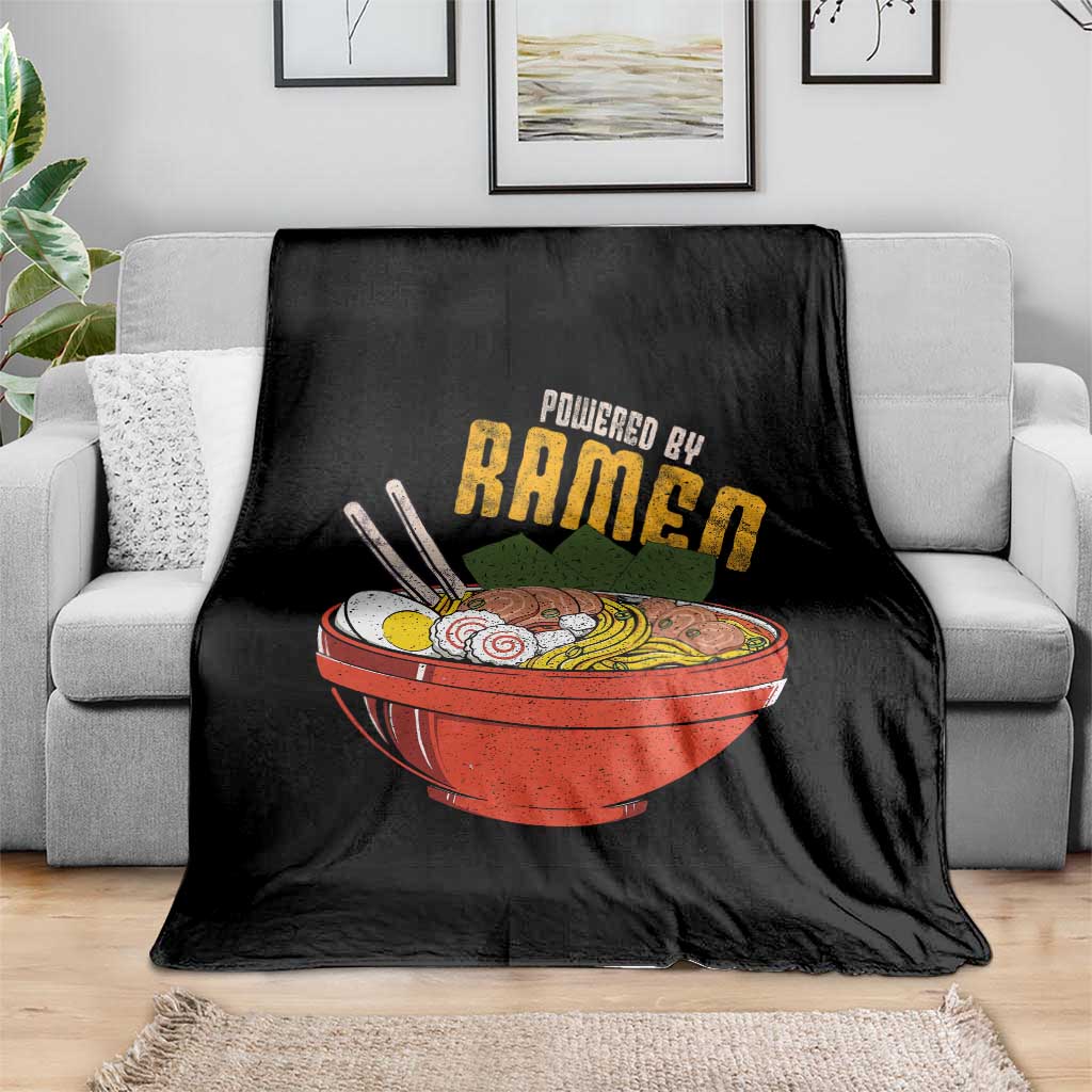 Powered by Ramen Throw Blanket Japanese Love Anime Noodles - Wonder Print Shop