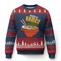 Powered by Ramen Ugly Christmas Sweater Japanese Love Anime Noodles - Wonder Print Shop