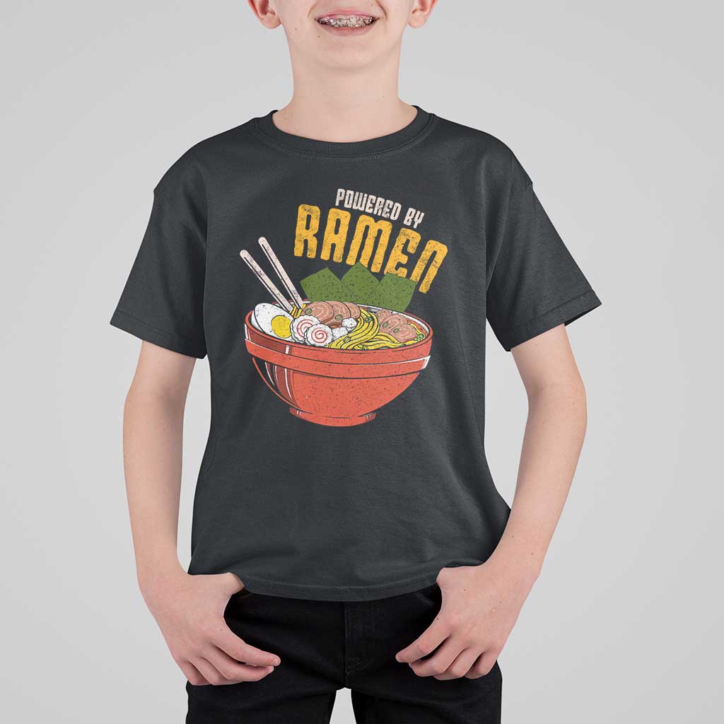 Powered by Ramen T Shirt For Kid Japanese Love Anime Noodles - Wonder Print Shop