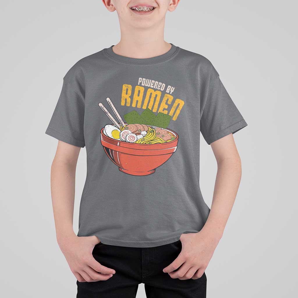 Powered by Ramen T Shirt For Kid Japanese Love Anime Noodles - Wonder Print Shop