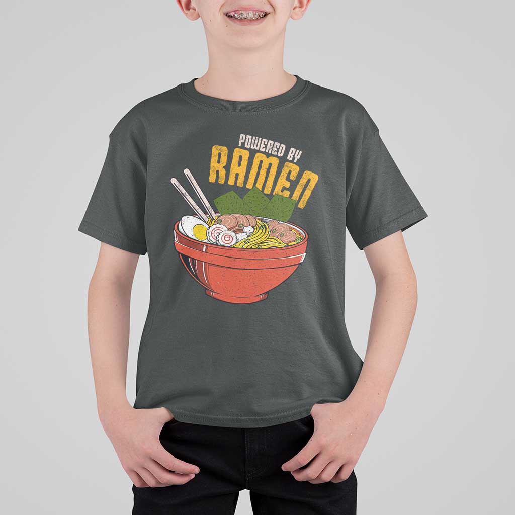 Powered by Ramen T Shirt For Kid Japanese Love Anime Noodles - Wonder Print Shop