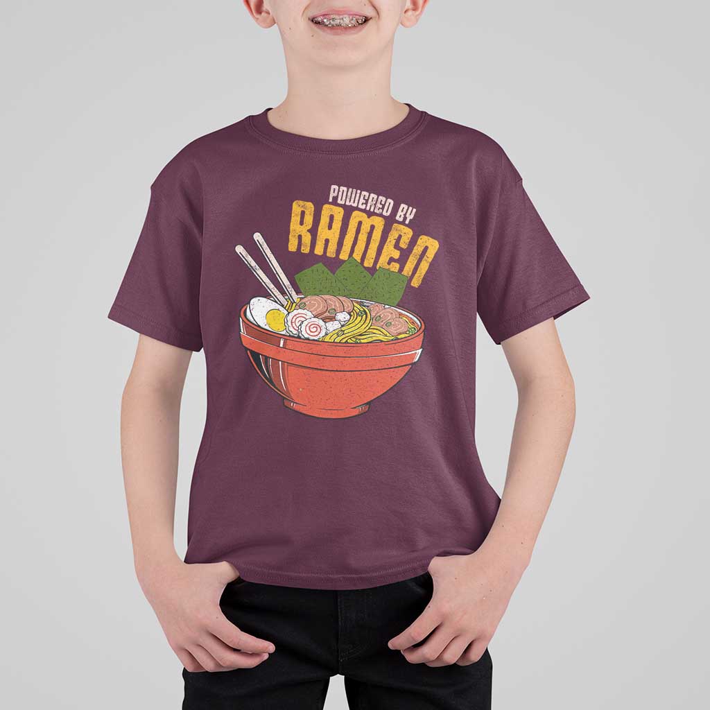Powered by Ramen T Shirt For Kid Japanese Love Anime Noodles - Wonder Print Shop