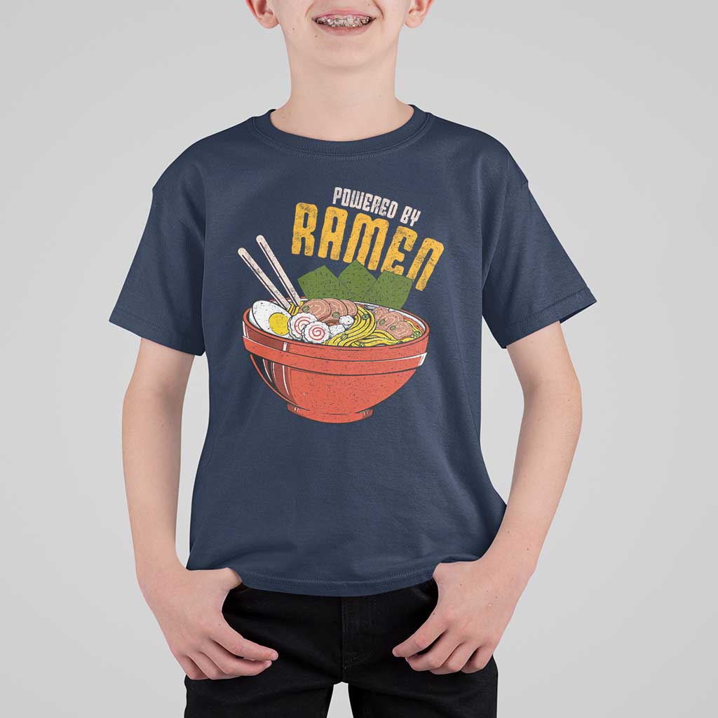 Powered by Ramen T Shirt For Kid Japanese Love Anime Noodles - Wonder Print Shop