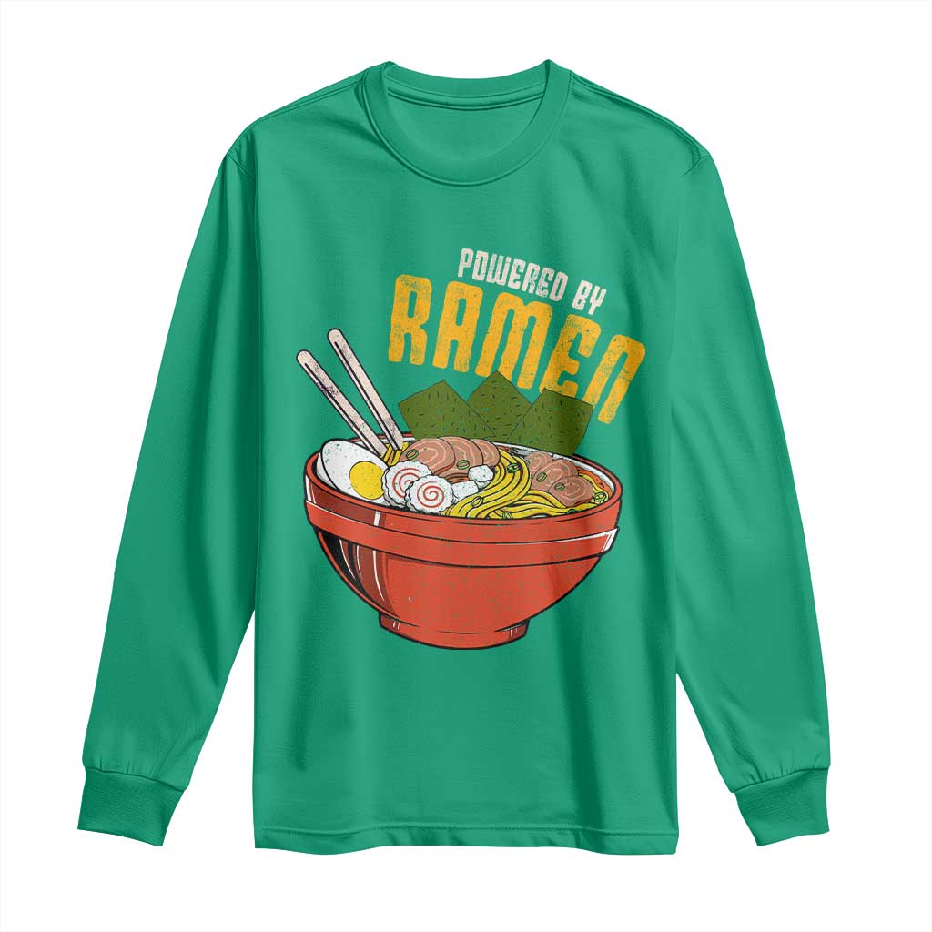 Powered by Ramen Long Sleeve Shirt Japanese Love Anime Noodles - Wonder Print Shop