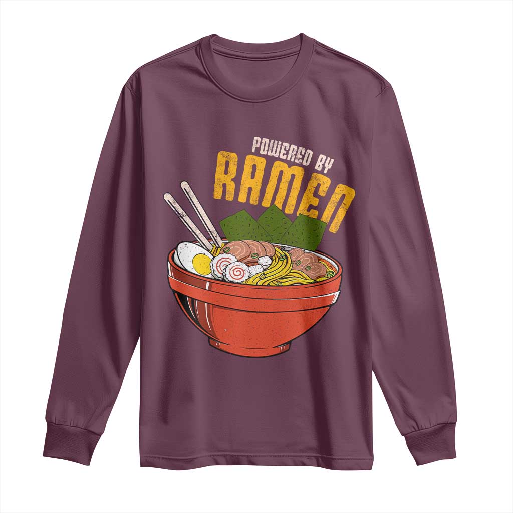 Powered by Ramen Long Sleeve Shirt Japanese Love Anime Noodles - Wonder Print Shop