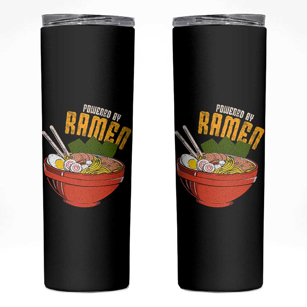 Powered by Ramen Skinny Tumbler Japanese Love Anime Noodles - Wonder Print Shop