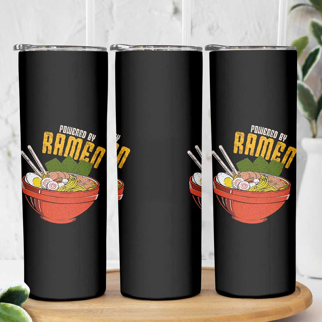 Powered by Ramen Skinny Tumbler Japanese Love Anime Noodles - Wonder Print Shop
