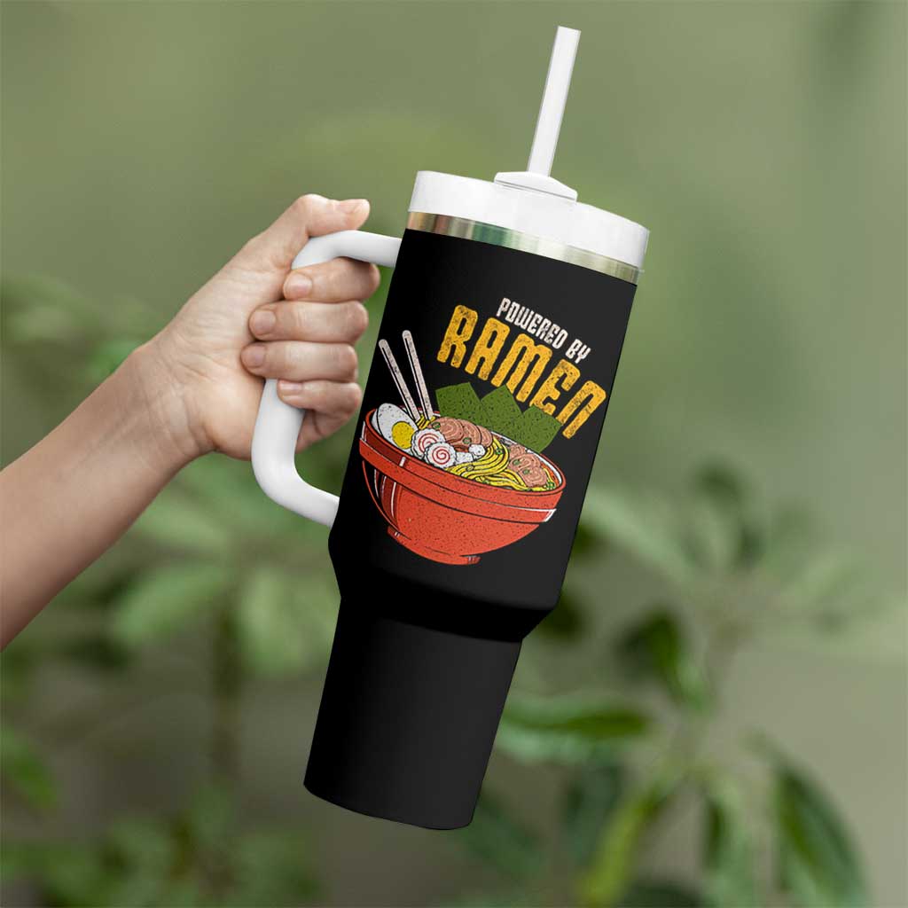 Powered by Ramen Tumbler With Handle Japanese Love Anime Noodles - Wonder Print Shop