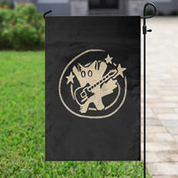 90s Y2K Scary Cat Garden Flag Scared Under Starry Tail Cat Playing Guitar - Wonder Print Shop