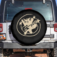 90s Y2K Scary Cat Spare Tire Cover Scared Under Starry Tail Cat Playing Guitar - Wonder Print Shop