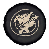 90s Y2K Scary Cat Spare Tire Cover Scared Under Starry Tail Cat Playing Guitar - Wonder Print Shop