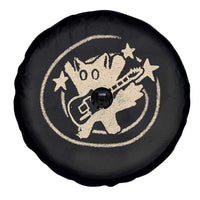 90s Y2K Scary Cat Spare Tire Cover Scared Under Starry Tail Cat Playing Guitar - Wonder Print Shop