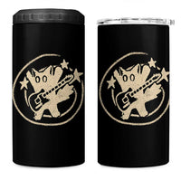 90s Y2K Scary Cat 4 in 1 Can Cooler Tumbler Scared Under Starry Tail Cat Playing Guitar - Wonder Print Shop