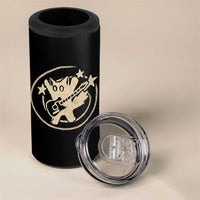 90s Y2K Scary Cat 4 in 1 Can Cooler Tumbler Scared Under Starry Tail Cat Playing Guitar - Wonder Print Shop