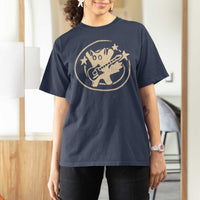 90s Y2K Scary Cat T Shirt For Women Scared Under Starry Tail Cat Playing Guitar - Wonder Print Shop