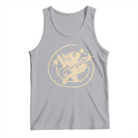 90s Y2K Scary Cat Tank Top Scared Under Starry Tail Cat Playing Guitar - Wonder Print Shop