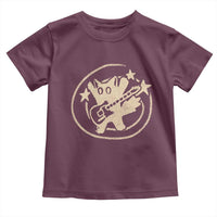 90s Y2K Scary Cat Toddler T Shirt Scared Under Starry Tail Cat Playing Guitar - Wonder Print Shop