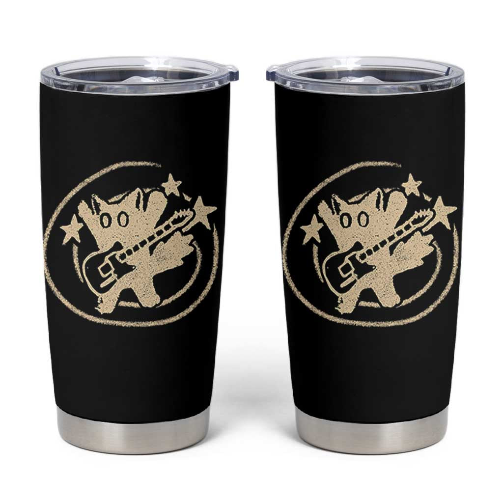 90s Y2K Scary Cat Tumbler Cup Scared Under Starry Tail Cat Playing Guitar - Wonder Print Shop