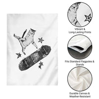 Skateboard Cat Y2K Garden Flag Rockstar Gf Aesthetic Cat Retro Grunge Skater - Wonder Print Shop