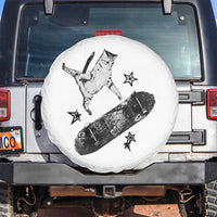 Skateboard Cat Y2K Spare Tire Cover Rockstar Gf Aesthetic Cat Retro Grunge Skater - Wonder Print Shop