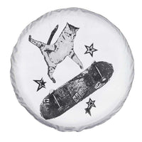 Skateboard Cat Y2K Spare Tire Cover Rockstar Gf Aesthetic Cat Retro Grunge Skater - Wonder Print Shop