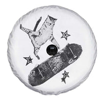 Skateboard Cat Y2K Spare Tire Cover Rockstar Gf Aesthetic Cat Retro Grunge Skater - Wonder Print Shop