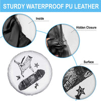 Skateboard Cat Y2K Spare Tire Cover Rockstar Gf Aesthetic Cat Retro Grunge Skater - Wonder Print Shop