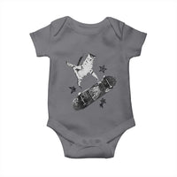 Skateboard Cat Y2K Baby Onesie Rockstar Gf Aesthetic Cat Retro Grunge Skater - Wonder Print Shop