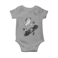 Skateboard Cat Y2K Baby Onesie Rockstar Gf Aesthetic Cat Retro Grunge Skater - Wonder Print Shop