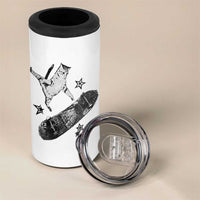 Skateboard Cat Y2K 4 in 1 Can Cooler Tumbler Rockstar Gf Aesthetic Cat Retro Grunge Skater - Wonder Print Shop