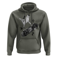 Skateboard Cat Y2K Hoodie Rockstar Gf Aesthetic Cat Retro Grunge Skater - Wonder Print Shop