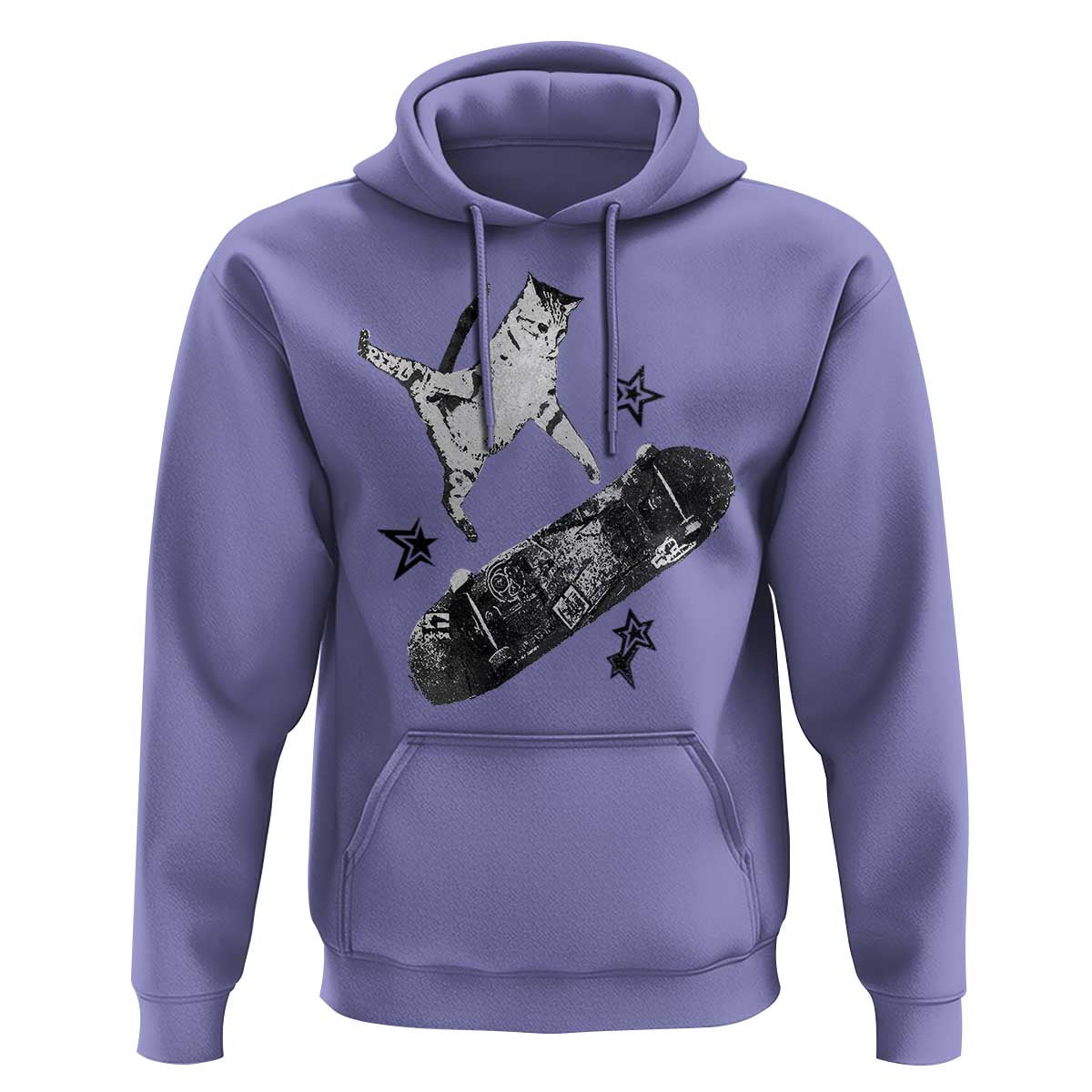 Skateboard Cat Y2K Hoodie Rockstar Gf Aesthetic Cat Retro Grunge Skater - Wonder Print Shop