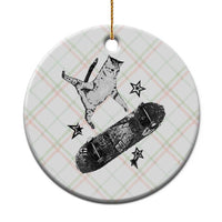 Skateboard Cat Y2K Ceramic Ornament Rockstar Gf Aesthetic Cat Retro Grunge Skater - Wonder Print Shop
