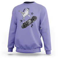 Skateboard Cat Y2K Sweatshirt Rockstar Gf Aesthetic Cat Retro Grunge Skater - Wonder Print Shop