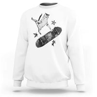 Skateboard Cat Y2K Sweatshirt Rockstar Gf Aesthetic Cat Retro Grunge Skater - Wonder Print Shop
