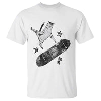 Skateboard Cat Y2K T Shirt Rockstar Gf Aesthetic Cat Retro Grunge Skater - Wonder Print Shop
