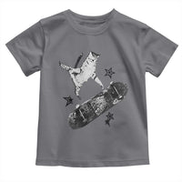 Skateboard Cat Y2K Toddler T Shirt Rockstar Gf Aesthetic Cat Retro Grunge Skater - Wonder Print Shop