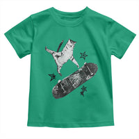 Skateboard Cat Y2K Toddler T Shirt Rockstar Gf Aesthetic Cat Retro Grunge Skater - Wonder Print Shop