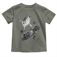 Skateboard Cat Y2K Toddler T Shirt Rockstar Gf Aesthetic Cat Retro Grunge Skater - Wonder Print Shop