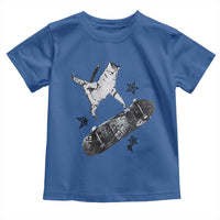 Skateboard Cat Y2K Toddler T Shirt Rockstar Gf Aesthetic Cat Retro Grunge Skater - Wonder Print Shop