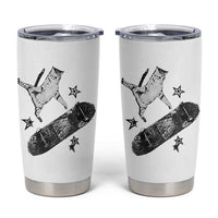 Skateboard Cat Y2K Tumbler Cup Rockstar Gf Aesthetic Cat Retro Grunge Skater - Wonder Print Shop