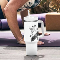 Skateboard Cat Y2K Tumbler With Handle Rockstar Gf Aesthetic Cat Retro Grunge Skater - Wonder Print Shop
