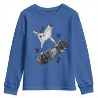 Skateboard Cat Y2K Youth Sweatshirt Rockstar Gf Aesthetic Cat Retro Grunge Skater - Wonder Print Shop