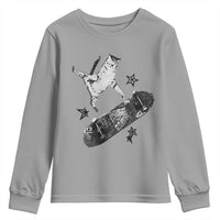 Skateboard Cat Y2K Youth Sweatshirt Rockstar Gf Aesthetic Cat Retro Grunge Skater - Wonder Print Shop