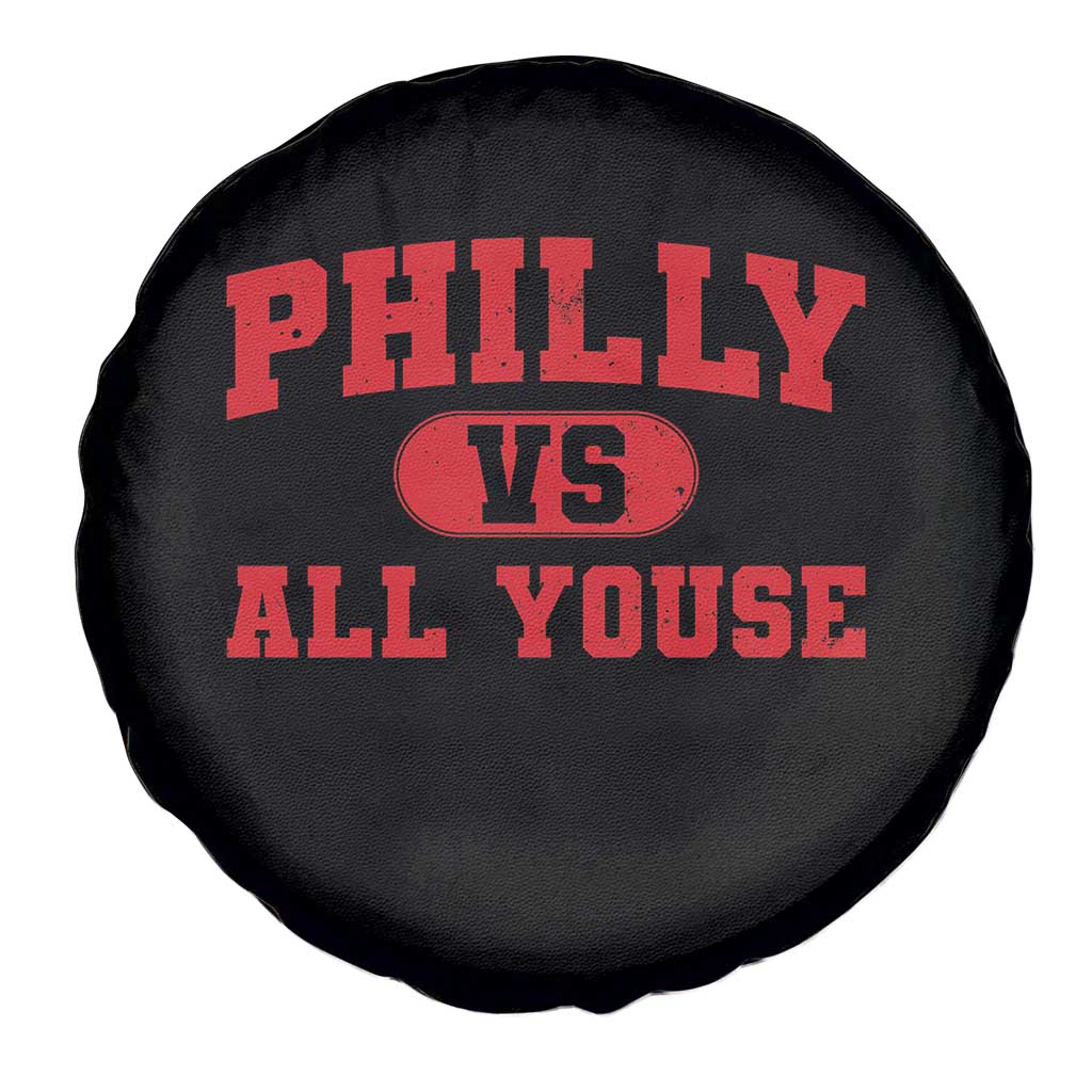 Philly Vs All Youse Spare Tire Cover Vintage Funny Philadelphia Slang Red