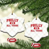 Philly Vs All Youse Ceramic Ornament Vintage Funny Philadelphia Slang Red