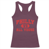 Philly Vs All Youse Racerback Tank Top Vintage Funny Philadelphia Slang Red