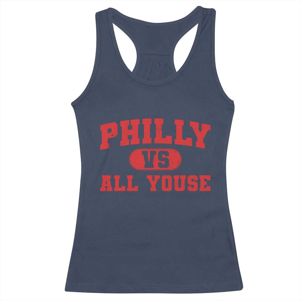 Philly Vs All Youse Racerback Tank Top Vintage Funny Philadelphia Slang Red