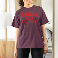 Philly Vs All Youse T Shirt For Women Vintage Funny Philadelphia Slang Red
