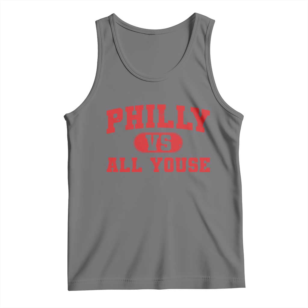 Philly Vs All Youse Tank Top Vintage Funny Philadelphia Slang Red
